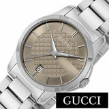 Gucci G Timeless Brown Dial Silver Steel Strap Watch For Women - YA126526