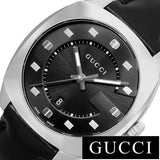 Gucci GG2570 Quartz Black Dial Black Leather Strap Watch For Men - YA142307