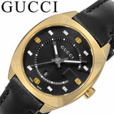 Gucci GG2570 Black Dial Black Leather Strap Watch For Women - YA142408