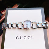 Gucci G Gucci Diamonds Mother of Pearl Dial Silver Steel Strap Watch For Women - YA125502
