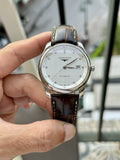 Longines Master Collection Automatic 40mm White Dial Brown Leather Strap Watch for Men - L2.793.4.77.3