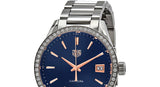 Tag Heuer Carrera Quartz 39mm Diamonds Blue Dial Silver Steel Strap Watch for Women - WAR1114.BA0601