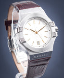 Maserati Potenza Silver Dial Brown Leather Strap Watch For Women - R8851108506