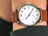 Marc Jacobs Baker White Dial Brown Leather Strap Watch for Women - MBM1265