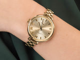 Marc Jacobs Sally Champagne Gold Dial Gold Stainless Steel Strap Watch for Women - MBM3363