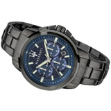 Maserati Successo Chronograph Blue Dial Black Steel Strap Watch For Men - R8873621005