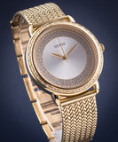 Guess Willow Two Tine Dial Gold Mesh Bracelet Watch For Women - W0836L3