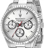 Maserati Competizione Silver Dial Silver Steel Strap Watch For Men - R8853100018