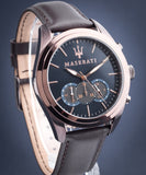 Maserati Traguardo Chronograph Blue Dial Brown Leather Strap Watch For Men - R8871612008