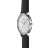 Tissot T Classic Everytime Large White Dial Black Leather Strap Watch For Men - T109.610.16.031.00