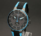 Tissot T Race Cycling Chronograph Black Dial Two Tone Rubber Strap Watch For Men - T111.417.37.441.05