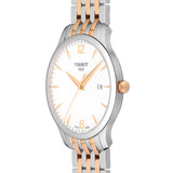 Tissot T Classic Tradition White Dial Two Tone Mesh Bracelet Watch For Men - T063.610.22.037.01