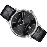 Tissot Carson Premium Powermatic 80 Black Dial Black Leather Strap Watch For Men - T122.407.16.051.00