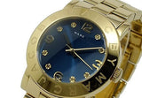 Marc Jacobs Amy Blue Dial Gold Stainless Steel Strap Watch for Women - MBM3166